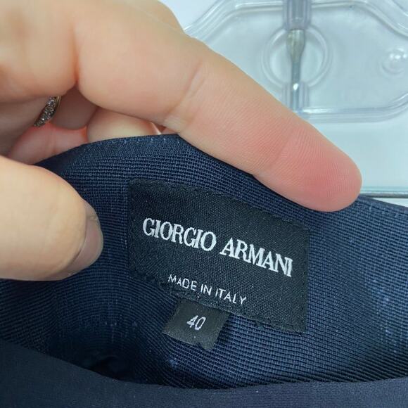 Giorgio Armani Dark NAVY BLUE 100% Silk Trouser Pants - Picture 3 of 8